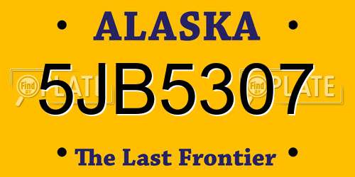 5JB5307 Alaska License Plate