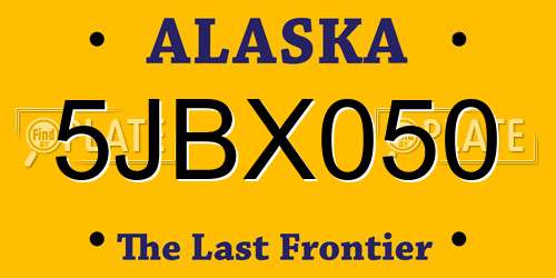 5JBX050 Alaska License Plate