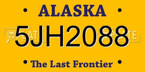 5JH2088 Alaska License Plate