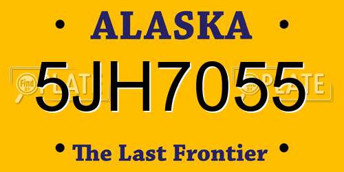 5JH7055 Alaska License Plate