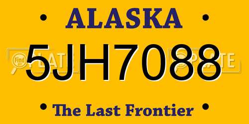 5JH7088 Alaska License Plate