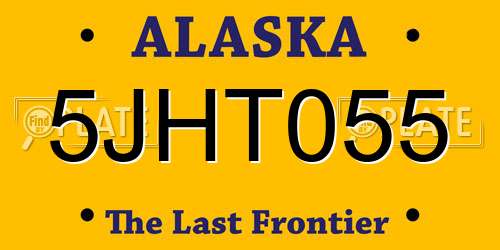 5JHT055 Alaska License Plate