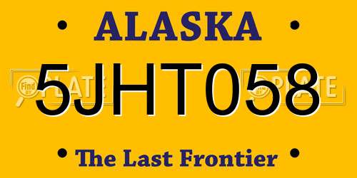 5JHT058 Alaska License Plate