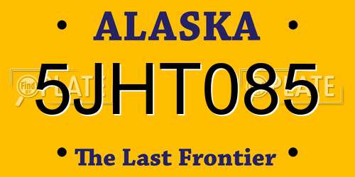5JHT085 Alaska License Plate