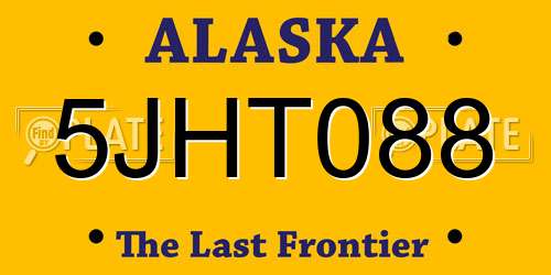 5JHT088 Alaska License Plate
