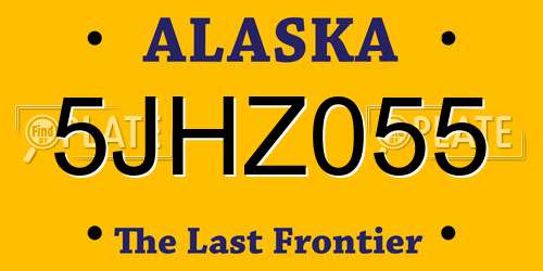 5JHZ055 Alaska License Plate