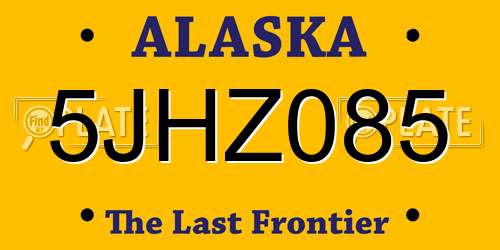 5JHZ085 Alaska License Plate