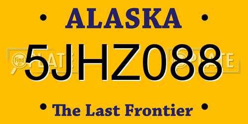 5JHZ088 Alaska License Plate