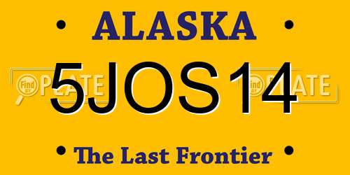 5JOS14 Alaska License Plate