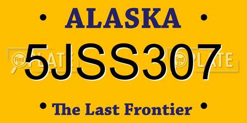 5JSS307 Alaska License Plate