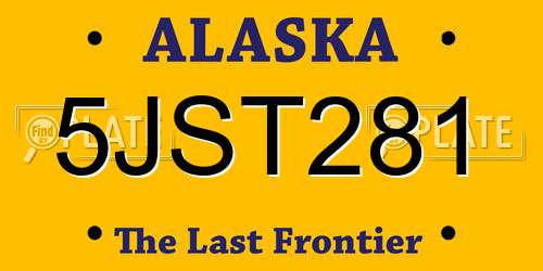 5JST281 Alaska License Plate