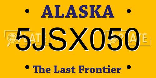 5JSX050 Alaska License Plate