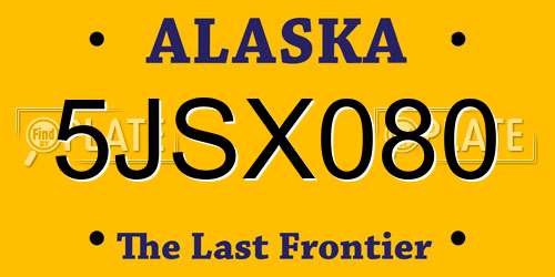 5JSX080 Alaska License Plate