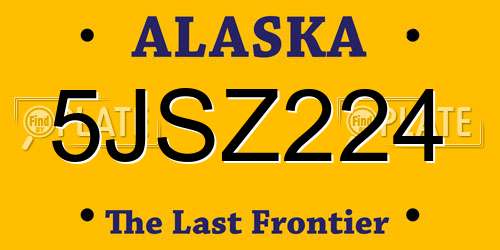 5JSZ224 Alaska License Plate