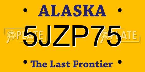 5JZP75 Alaska License Plate