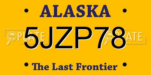 5JZP78 Alaska License Plate