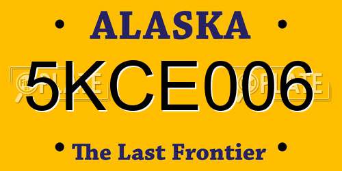 5KCE006 Alaska License Plate