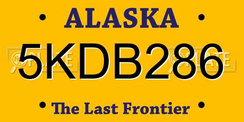 5KDB286 Alaska License Plate