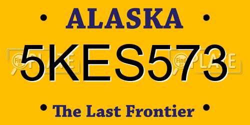 5KES573 Alaska License Plate