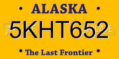 5KHT652 Alaska License Plate