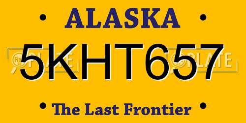 5KHT657 Alaska License Plate