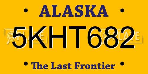 5KHT682 Alaska License Plate