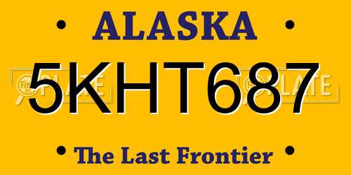 5KHT687 Alaska License Plate