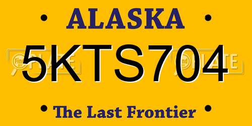 5KTS704 Alaska License Plate