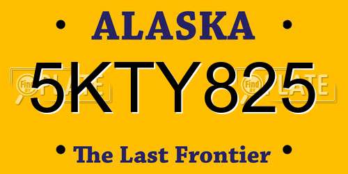 5KTY825 Alaska License Plate