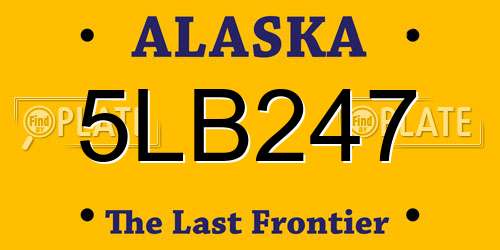5LB247 Alaska License Plate