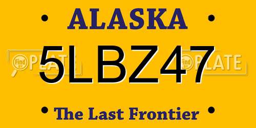 5LBZ47 Alaska License Plate