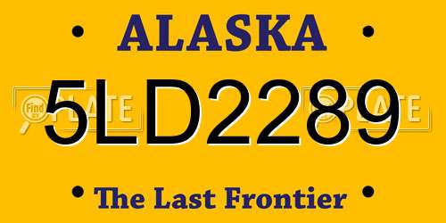 5LD2289 Alaska License Plate