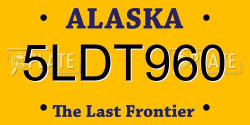 5LDT960 Alaska License Plate