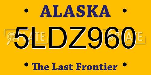 5LDZ960 Alaska License Plate