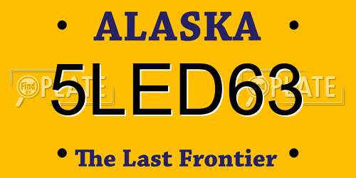 5LED63 Alaska License Plate