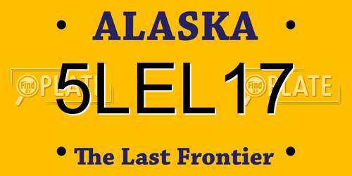 5LEL17 Alaska License Plate