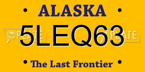 5LEQ63 Alaska License Plate