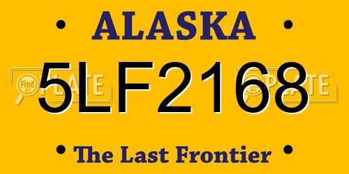 5LF2168 Alaska License Plate