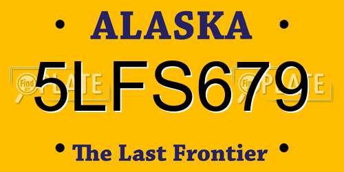 5LFS679 Alaska License Plate