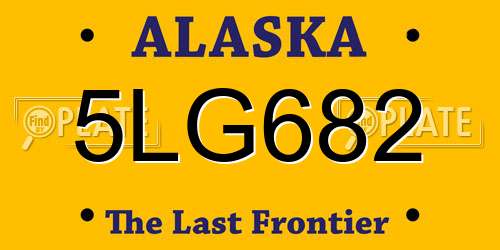 5LG682 Alaska License Plate