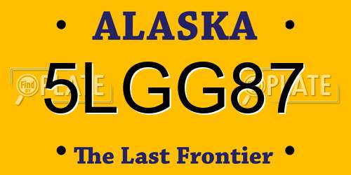 5LGG87 Alaska License Plate