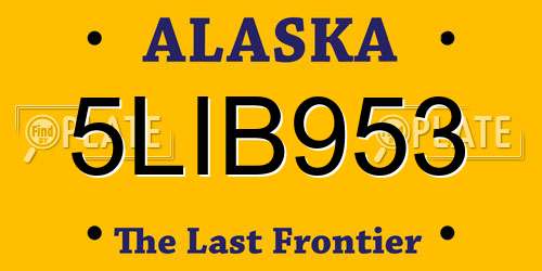 5LIB953 Alaska License Plate