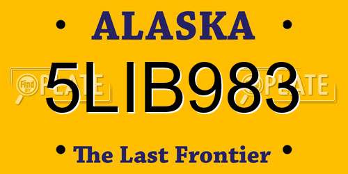 5LIB983 Alaska License Plate