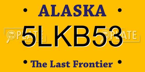 5LKB53 Alaska License Plate