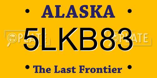 5LKB83 Alaska License Plate