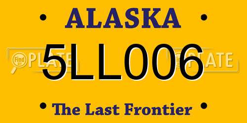 5LL006 Alaska License Plate