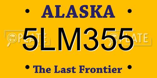 5LM355 Alaska License Plate