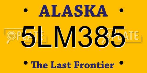 5LM385 Alaska License Plate