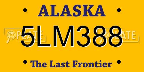 5LM388 Alaska License Plate