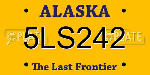 5LS242 Alaska License Plate